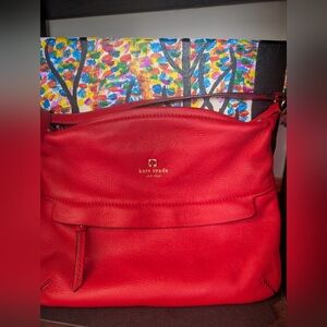 Kate Spade Red Leather Shoulder/Crossbody Bag